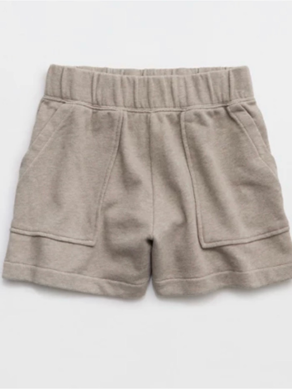Aerie Go-To Fleece Shorts in Heather Taupe